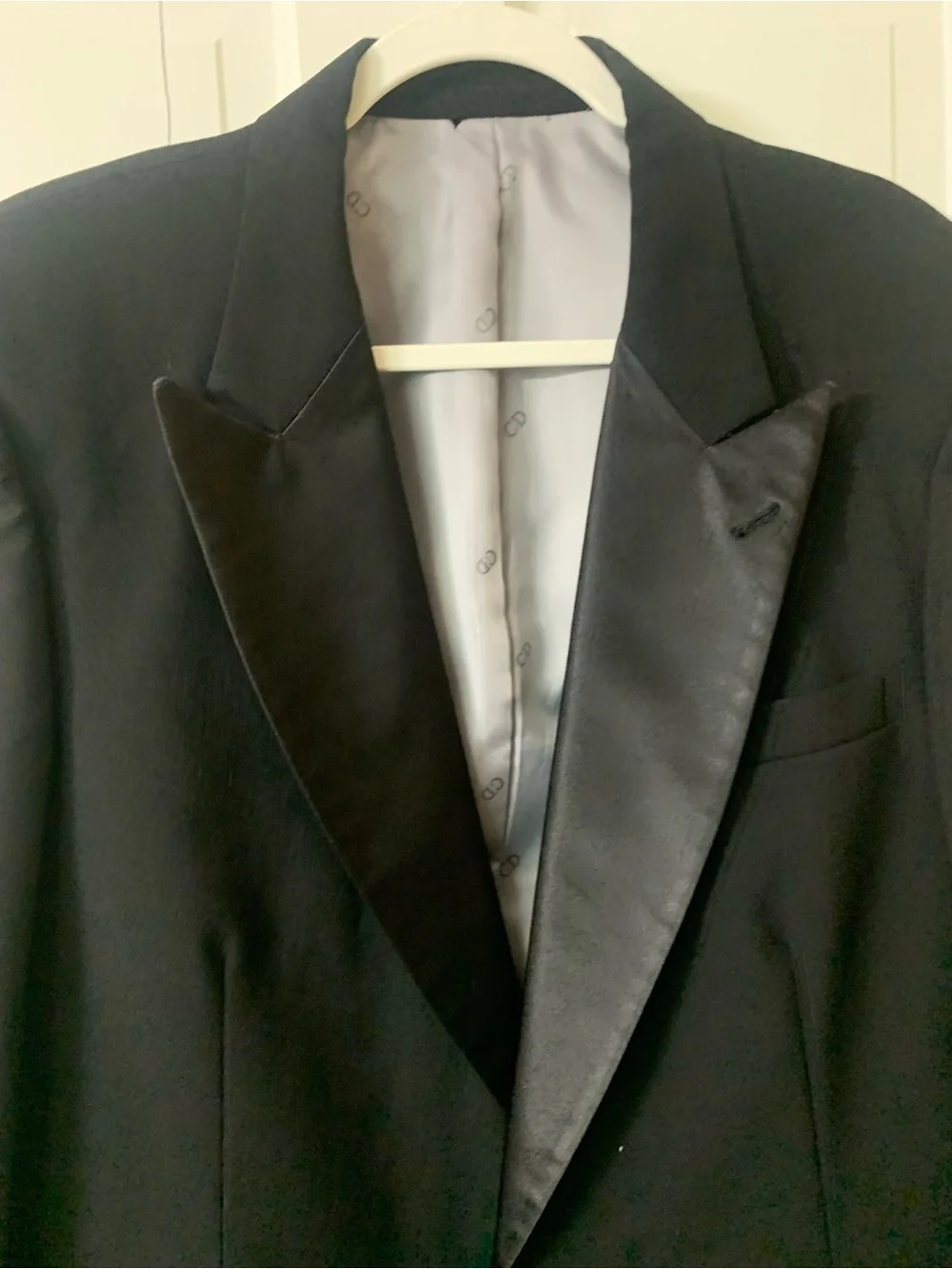 Dior Black Tuxedo Jacket with Satin Peak Lapels